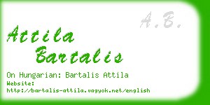 attila bartalis business card